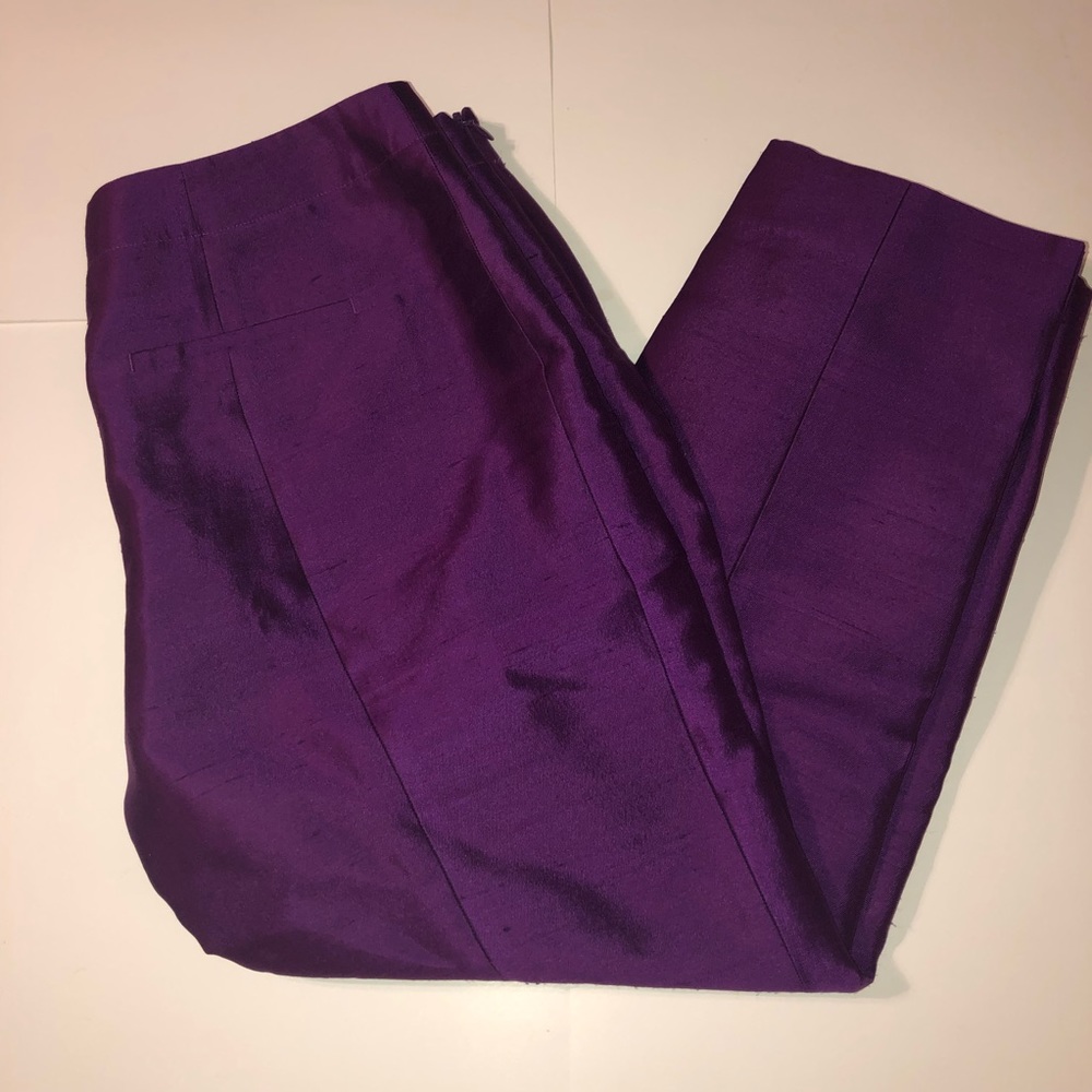 Talbots signature silk wool pants Purple 8P